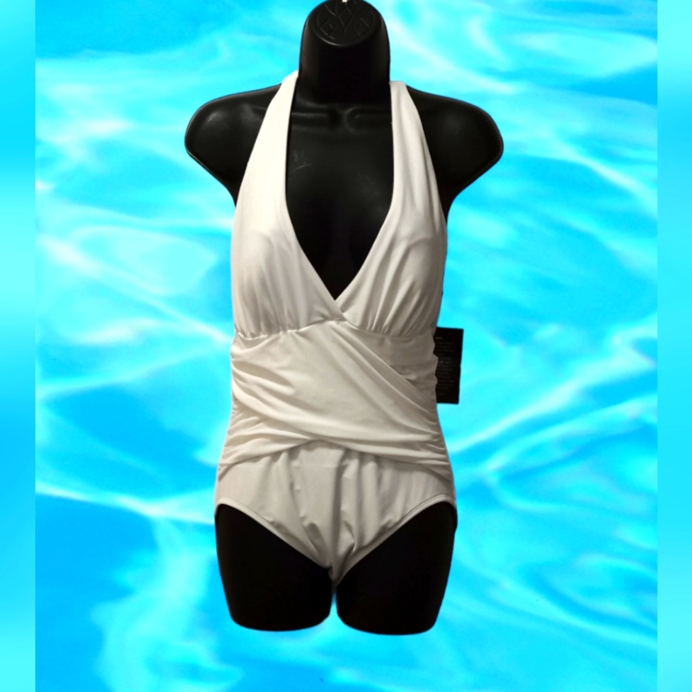 - SIMPLY SWIM WHITE  ONE PIECE SWIM SUIT NWT